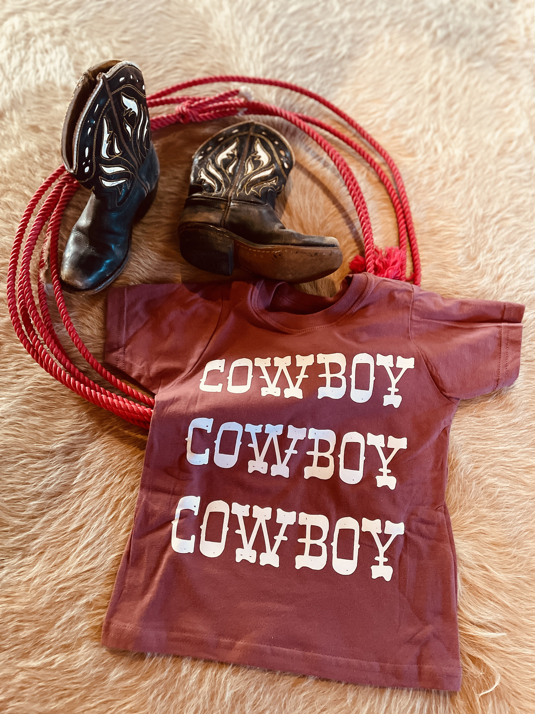 Cowboy X3 Tee T-shirt Toddler Youth Rancher Cowkid Western Top