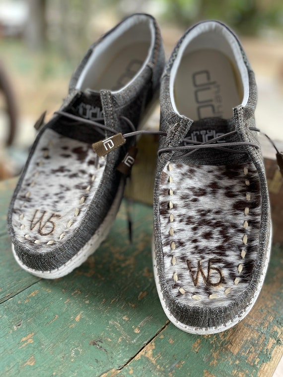Chaussures Hey Dude pour hommes avec cuir de vache personnalis et