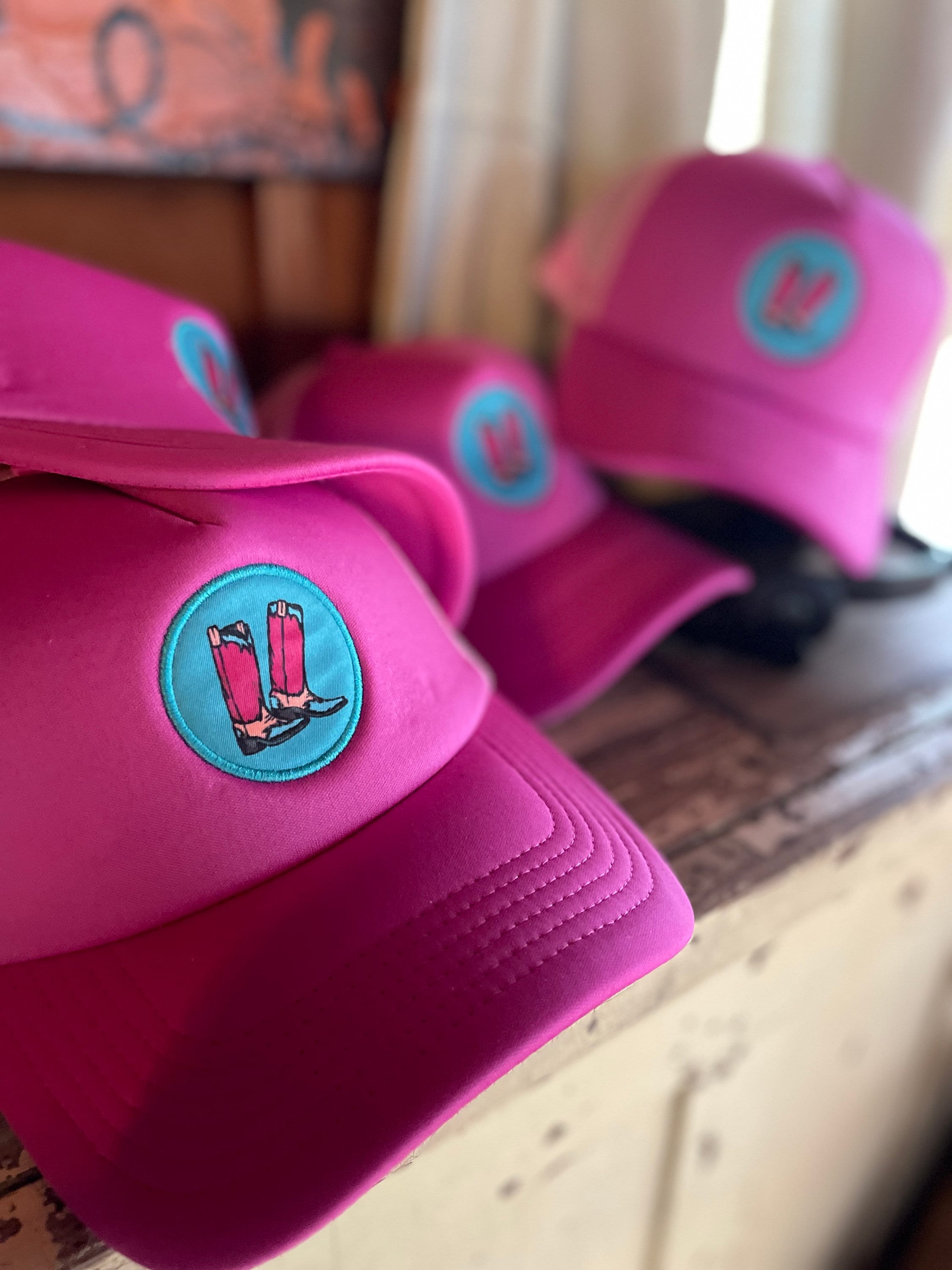 Pink Boot Trucker Cap: Western Rodeo Hat - Etsy display picture 3