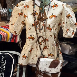 Vintage Western Ranch Blouse: Cowboy Rodeo Peplum Top