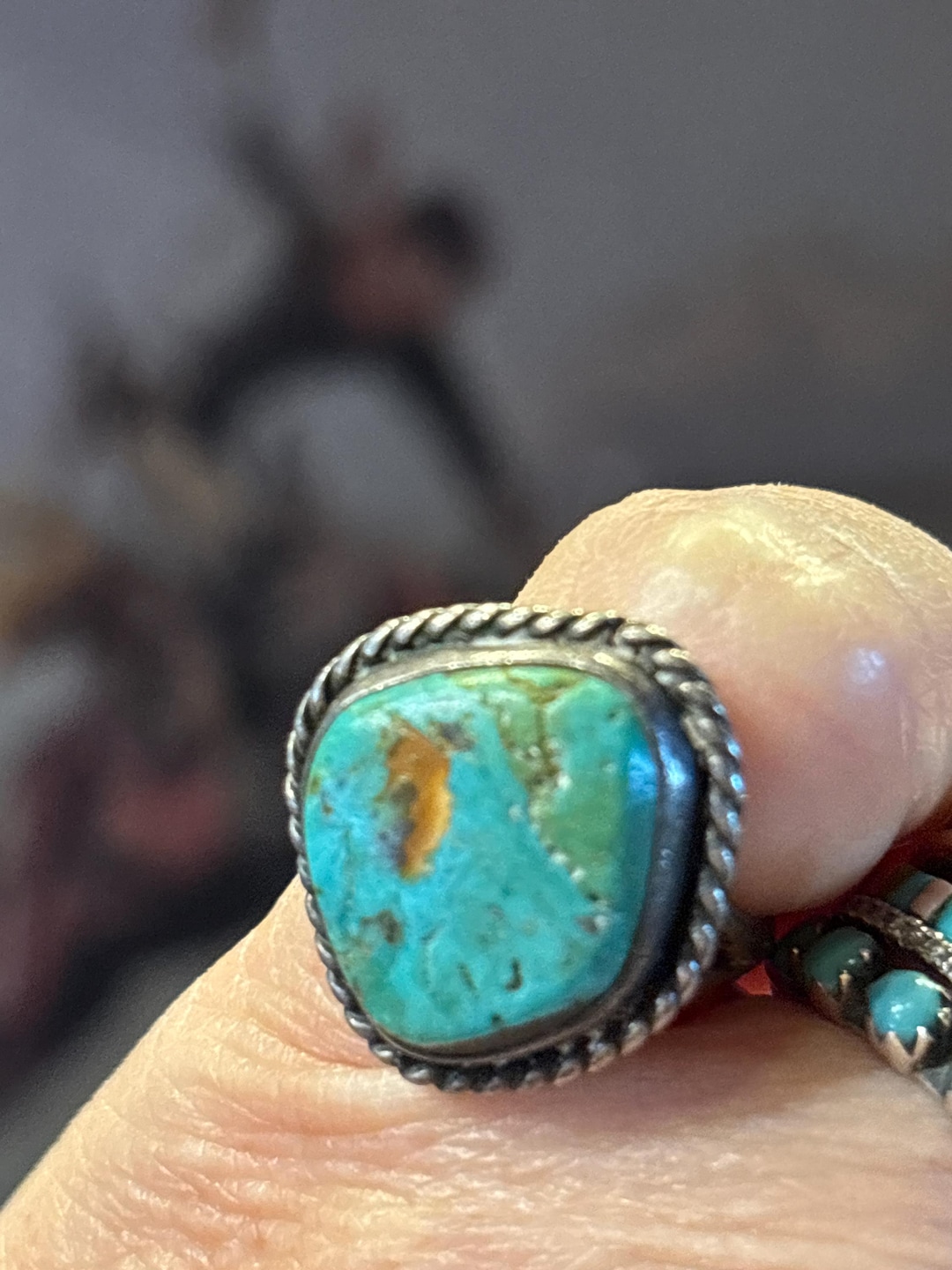 Vintage Native Turquoise Sterling Silver Ring Size 6 - Etsy