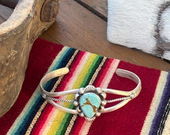 Gold Hills Turquoise Sterling Silver Cuff Bracelet