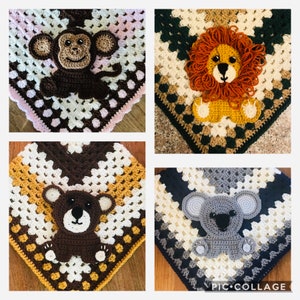 Lion, Monkey, Bear and Koala Appliques