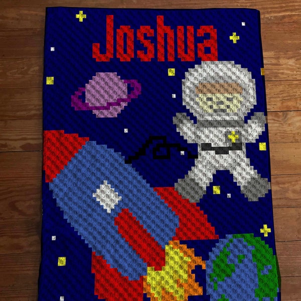 Corner 2 Corner Crochet Space blanket for Toddler or Child.  Great gift for your little space astronaut. Works up quickly.