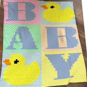 Corner 2 corner baby blanket Duck Crochet Baby Blanket