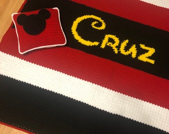 Personalized Crochet Baby Blanket Pattern with Pillow (Digital Download)
