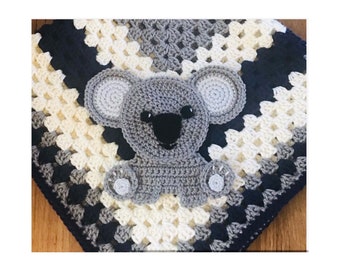 Crochet Koala Applique, Safari, Zoológico o Tema de la Selva