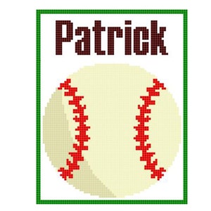 Personalized Baseball Crochet Graphgan Pattern: C2C 70x90 (Digital Download)