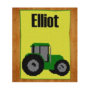Personalized Crochet Tractor Blanket Pattern: Single Crochet (Digital Download)