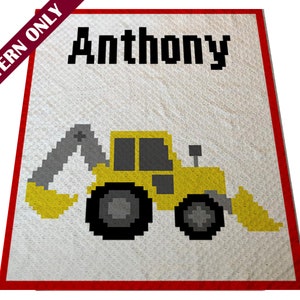 Corner 2 Corner Backhoe Personalize Crochet Pattern- Pattern is available for download after personalization is complete