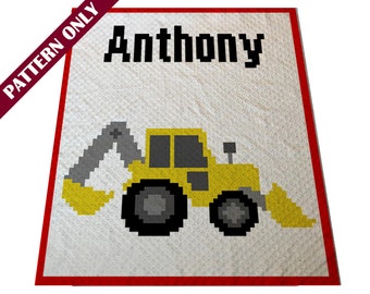 Personalized Backhoe Crochet Pattern – Corner 2 Corner Graphgan (Digital Download)