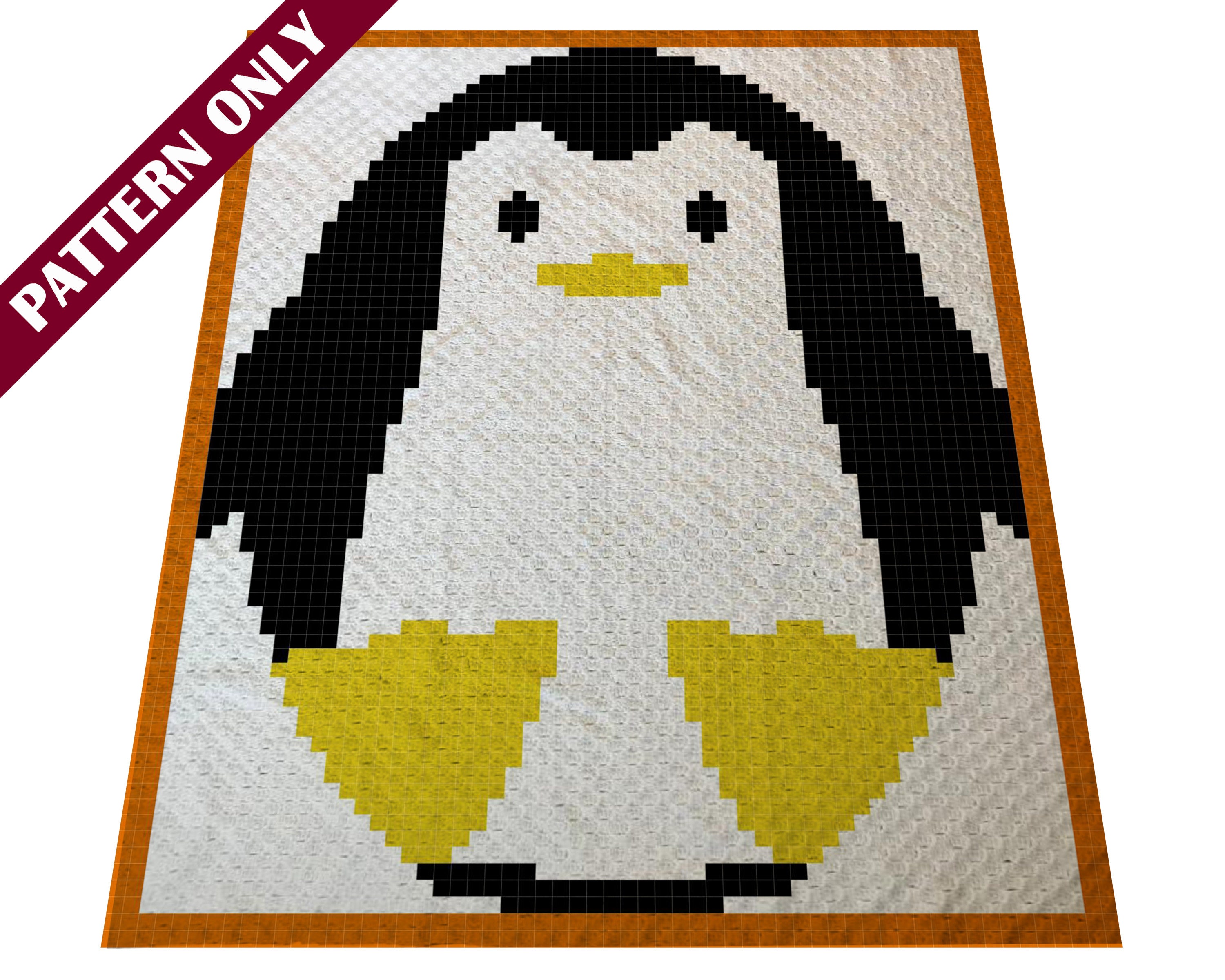 36 Crochet Pixel Charts with Tapestries, Blankets, Pillows, and Graphs 15 Penguin C2C Graphgan