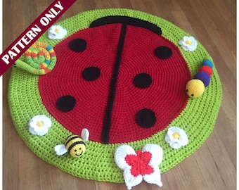 LadyBug playmat, or rug with play toy accessories