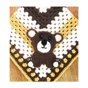 Crochet Bear Applique Zoo or Jungle Theme