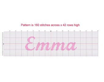 Additional Name for personalized blanket. Graph only. Single crochet