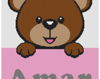 Personalized Crochet Baby Bear Blanket Pattern (Digital Download)