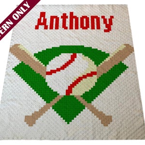Personalized Baseball Crochet Graphgan C2C Pattern- Pattern will be available for download after personalization is complete