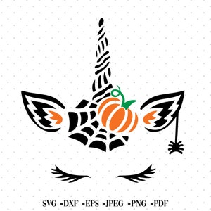 Thanksgiving October Halloween Cute Southern Autumn svg Unicorn Pumpkin svg dxf eps png Files for Cutting Machines Cameo Cricut Fall