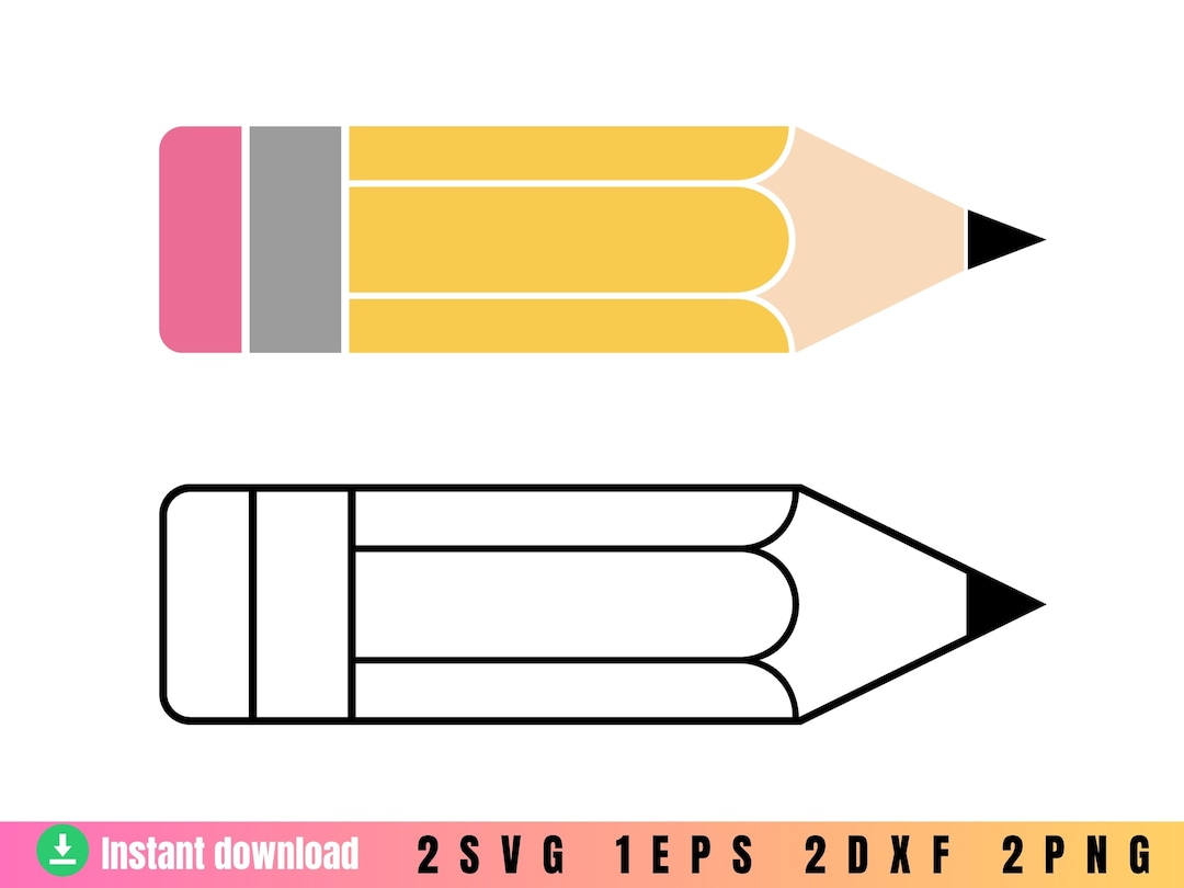 Pencil SVG, Outline Pencil SVG, Vector, Clipart, PNG, School Pencil Svg