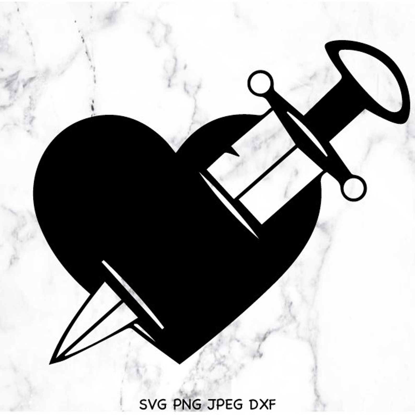 Knife Heart Valentine's Day Svg, Valentine's Day Svg, Heart and Knife