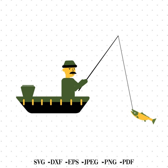 Download Fisherman On A Boat Svg Fishing Svg Fishing Clipart Clipart Etsy
