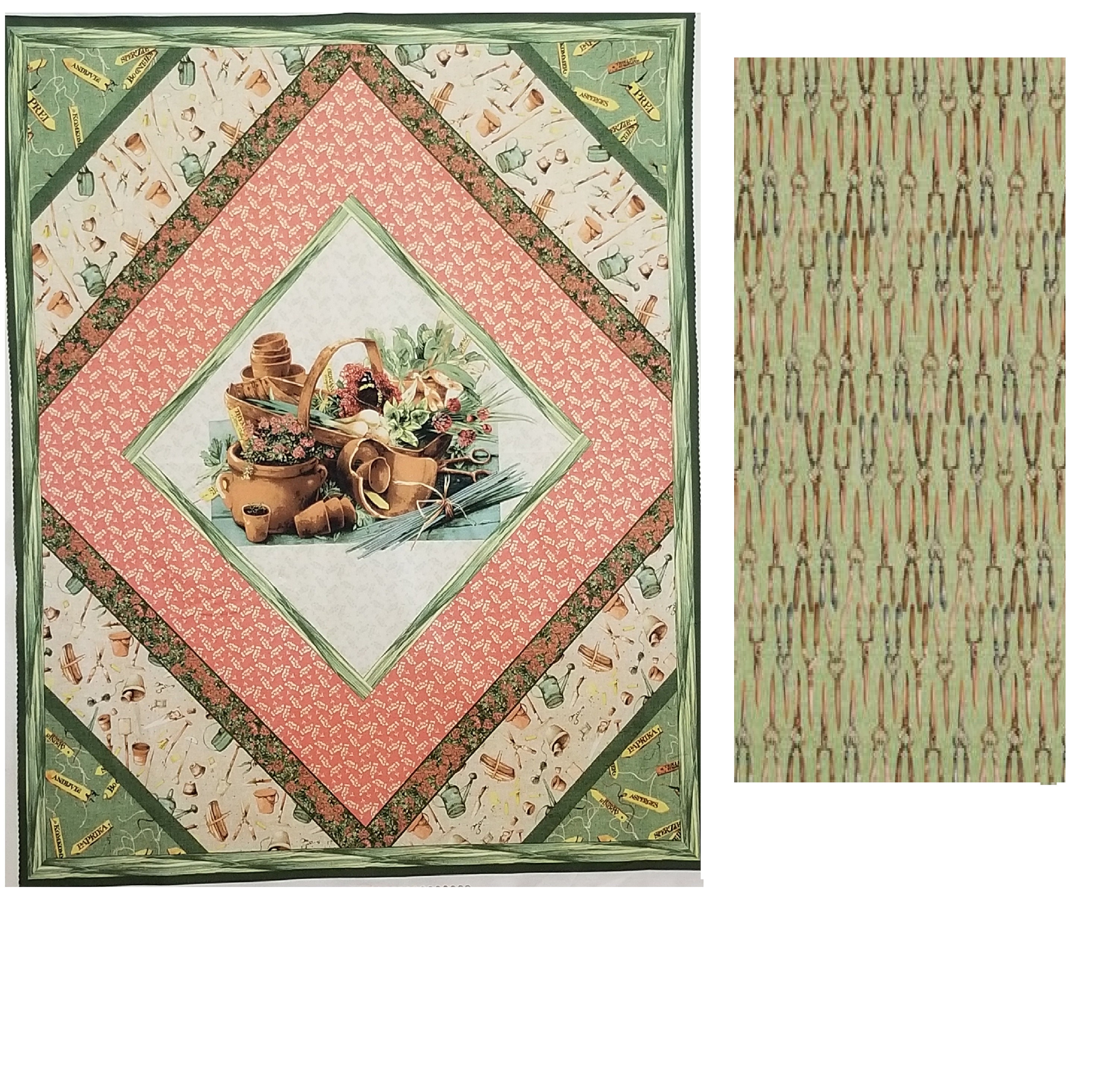 Garden Quilt Panel with Coordinating Fabric For shipping Etsy