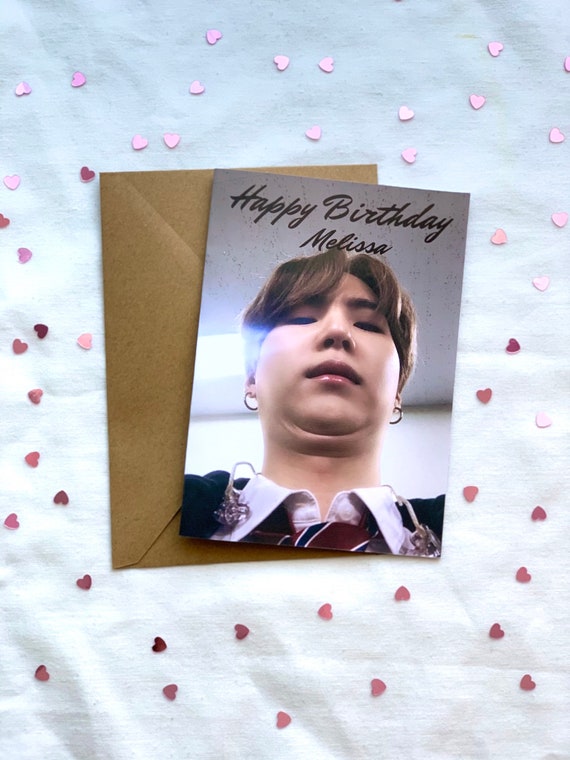Suga Customized Card Suga Customized Birthday Card Yoongi Etsy