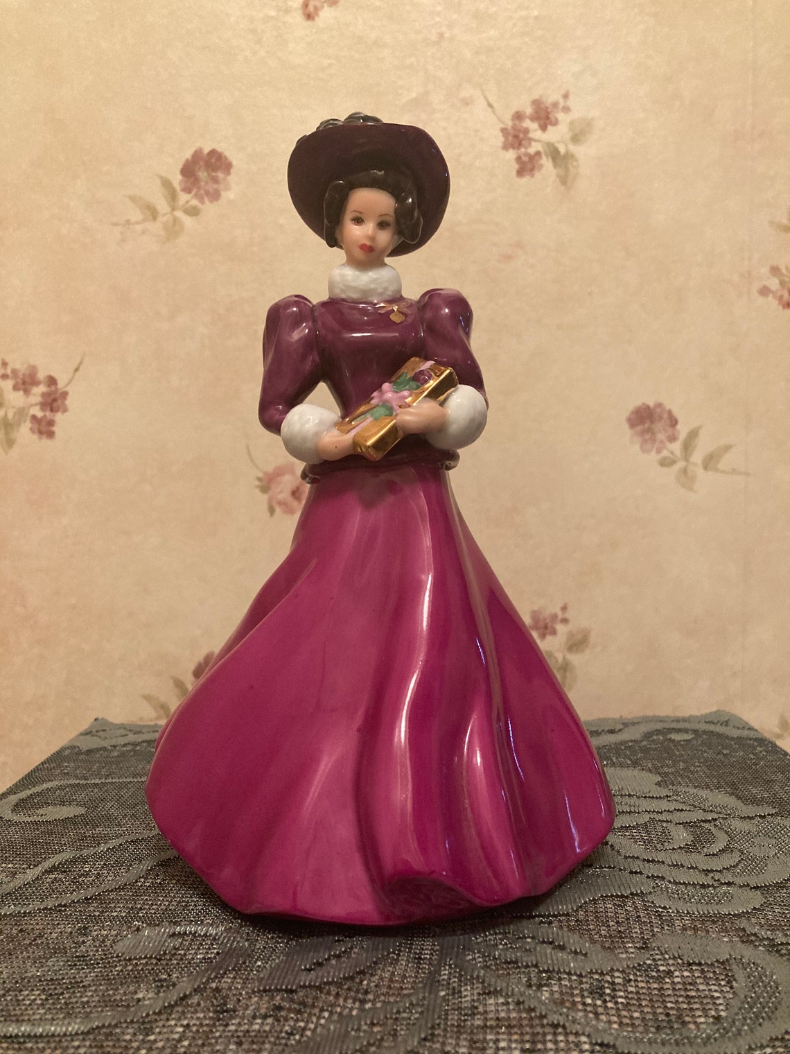 Hallmark Barbie Figurine 1990s Holding Present Etsy