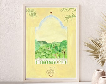 Landscape with Green Garden Print