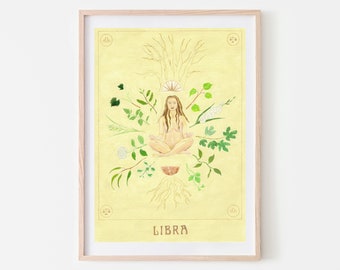 Libra Zodiac Sign Art Print