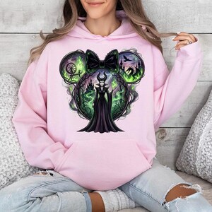 Maleficent Minnie Ears - Hoodie GD, Disney Sleeping Beauty Shirt, Evil Maleficent Tee, Disneyland Matching Shirt, Disney Villains image 4