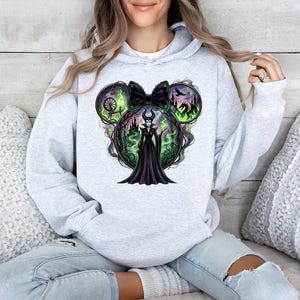 Maleficent Minnie Ears - Hoodie GD, Disney Sleeping Beauty Shirt, Evil Maleficent Tee, Disneyland Matching Shirt, Disney Villains image 2