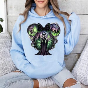 Maleficent Minnie Ears - Hoodie GD, Disney Sleeping Beauty Shirt, Evil Maleficent Tee, Disneyland Matching Shirt, Disney Villains image 3