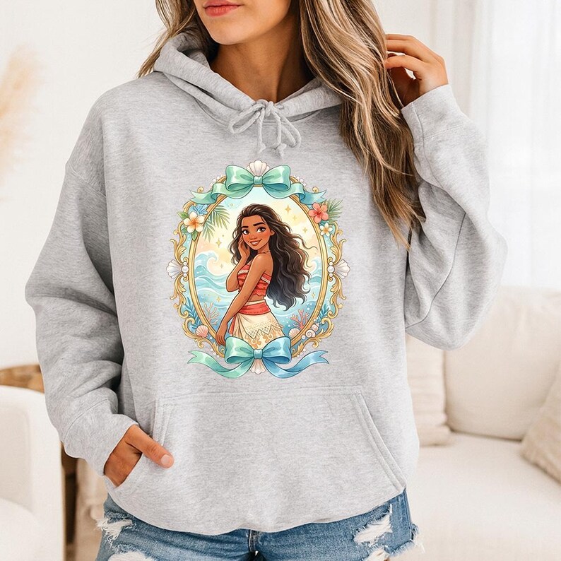 Princess Moana Ribbon (B) - Hoodie GD, Disney Moana, Maui Moana Hei Hei och Pua Tee, Disney Matching Tee, Disney Girls Trip bild 6
