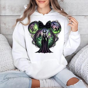 Maleficent Minnie Ears - Hoodie GD, Disney Sleeping Beauty Shirt, Evil Maleficent Tee, Disneyland Matching Shirt, Disney Villains image 7