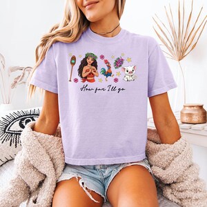 どこまで行くか - ボクシー クロップ T シャツ、ディズニー プリンセス モアナ シャツ、マウイ モアナ ヘイヘイとプア T シャツ、ディズニー お揃い T シャツ、ディズニー ガールズ トリップ 画像 5