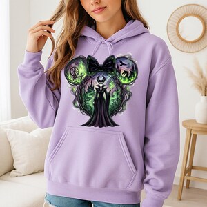 Maleficent Minnie Ears - Hoodie GD, Disney Sleeping Beauty Shirt, Evil Maleficent Tee, Disneyland Matching Shirt, Disney Villains image 10