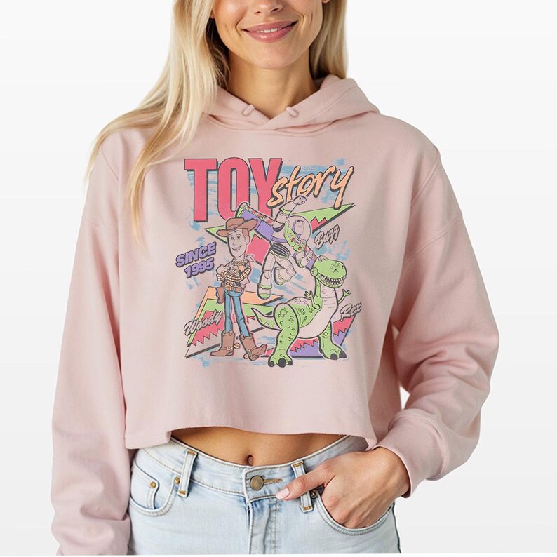 Retro Toy Story - Crop Hoodie, Toy Story Photo Shirt, Toy Story Land, Woody Buzz Jessie, Bullseye, Disney Matching image 6