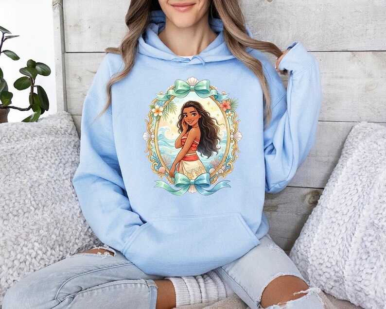 Princess Moana Ribbon (B) - Hoodie GD, Disney Moana, Maui Moana Hei Hei och Pua Tee, Disney Matching Tee, Disney Girls Trip bild 5