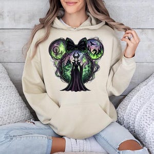 Maleficent Minnie Ears - Hoodie GD, Disney Sleeping Beauty Shirt, Evil Maleficent Tee, Disneyland Matching Shirt, Disney Villains image 5
