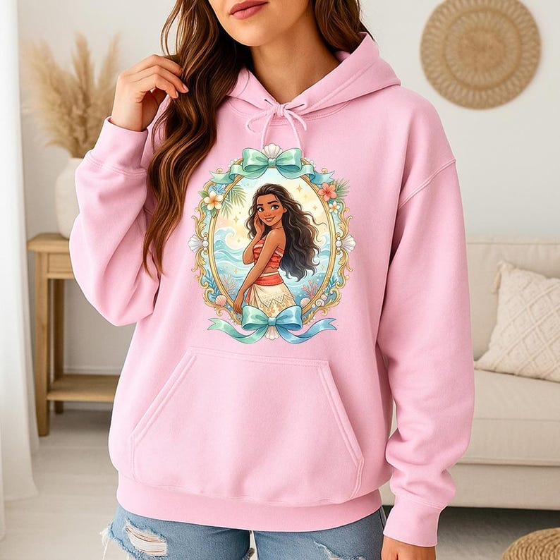 Princess Moana Ribbon (B) - Hoodie GD, Disney Moana, Maui Moana Hei Hei och Pua Tee, Disney Matching Tee, Disney Girls Trip bild 3