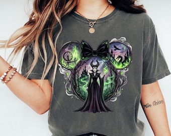 Maleficent Minnie Ears - Comfort Colors, Disney Sleeping Beauty Shirt, Evil Maleficent Tee, Disneyland Matching Shirt, Disney Villains