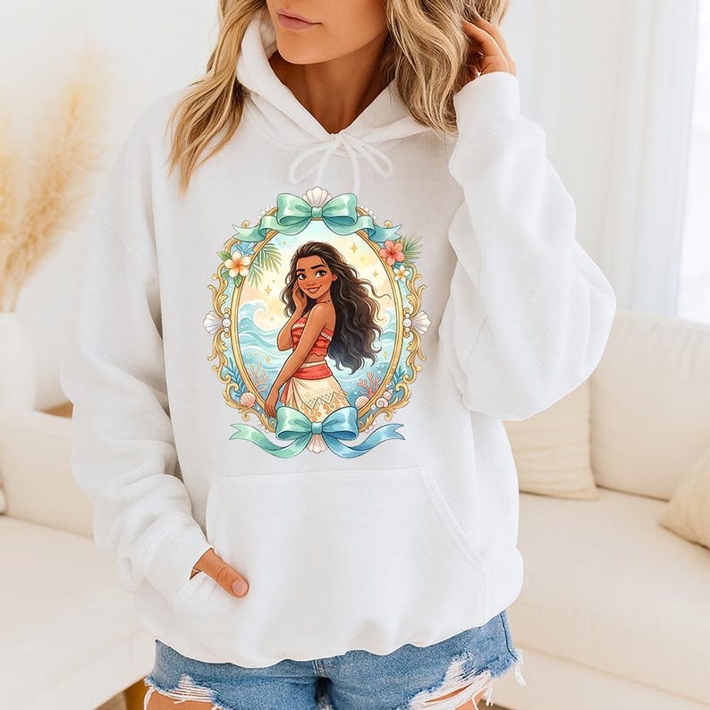 Princess Moana Ribbon (B) - Hoodie GD, Disney Moana, Maui Moana Hei Hei och Pua Tee, Disney Matching Tee, Disney Girls Trip bild 4