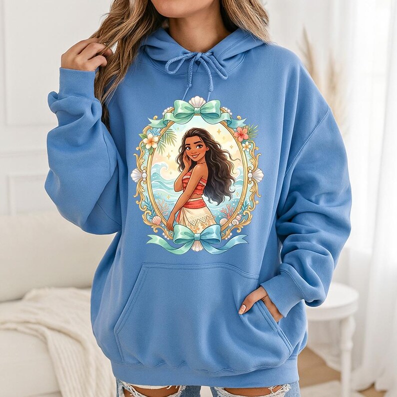 Princess Moana Ribbon (B) - Hoodie GD, Disney Moana, Maui Moana Hei Hei och Pua Tee, Disney Matching Tee, Disney Girls Trip bild 2