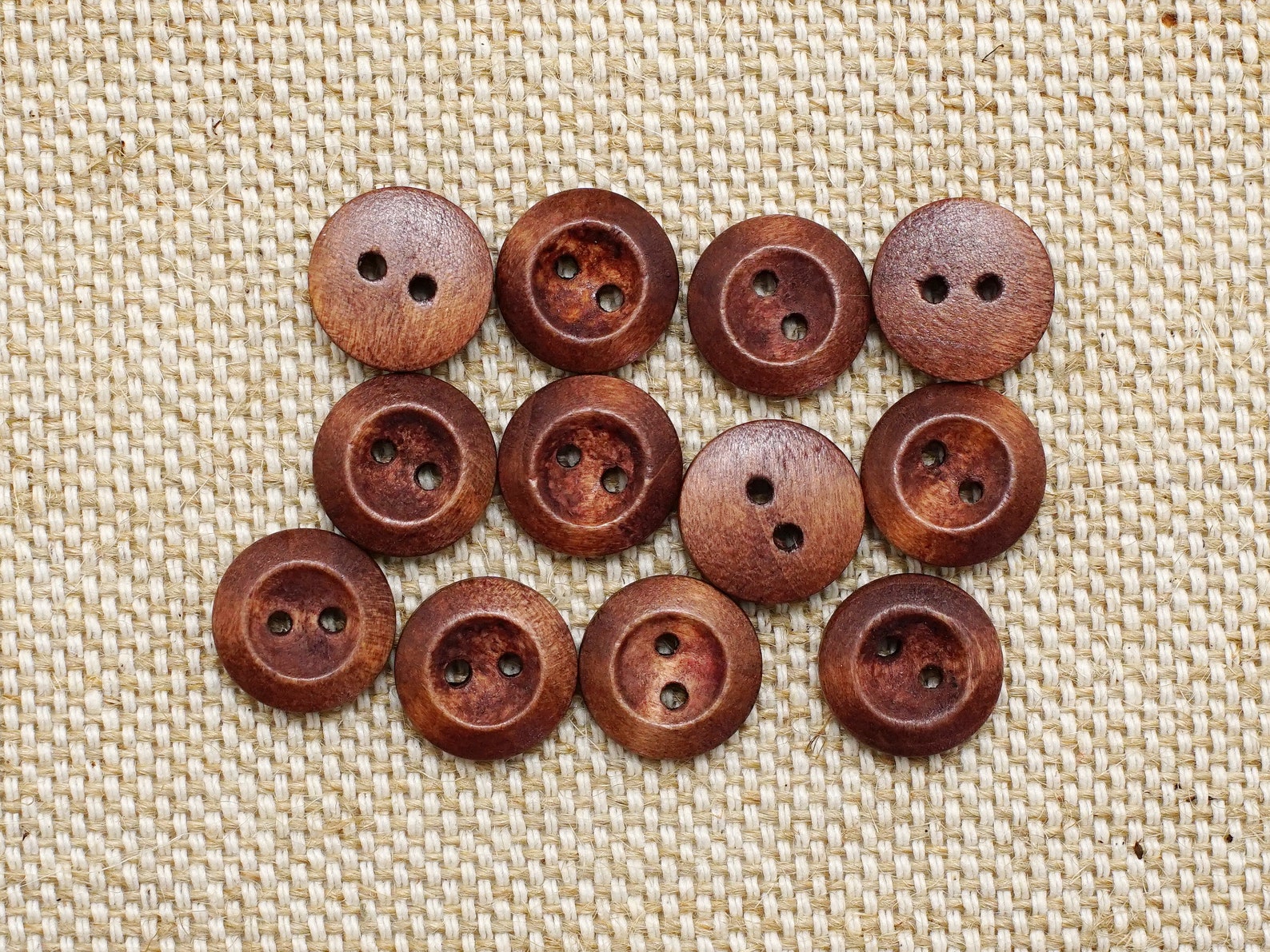 12pcs. Wooden Buttons 14mm Etsy
