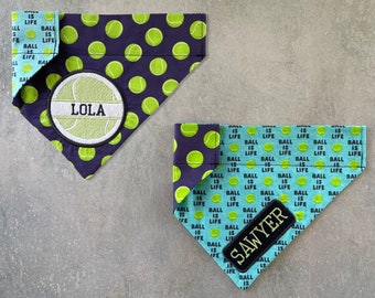 The Baller • Over The Collar Dog Bandana • Personalized & Reversible