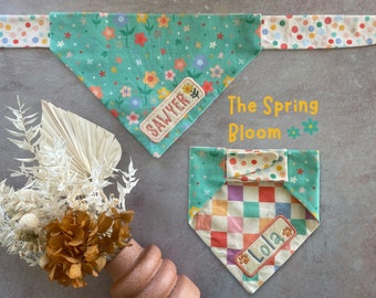 The Spring Bloom • Tie On Dog Bandana • Personalized & Reversible