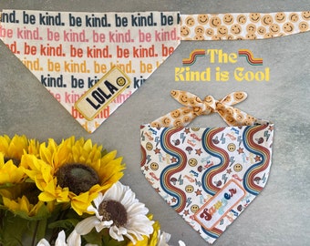 The Kind Is Cool • Tie On Dog Bandana • Personalized & Reversible