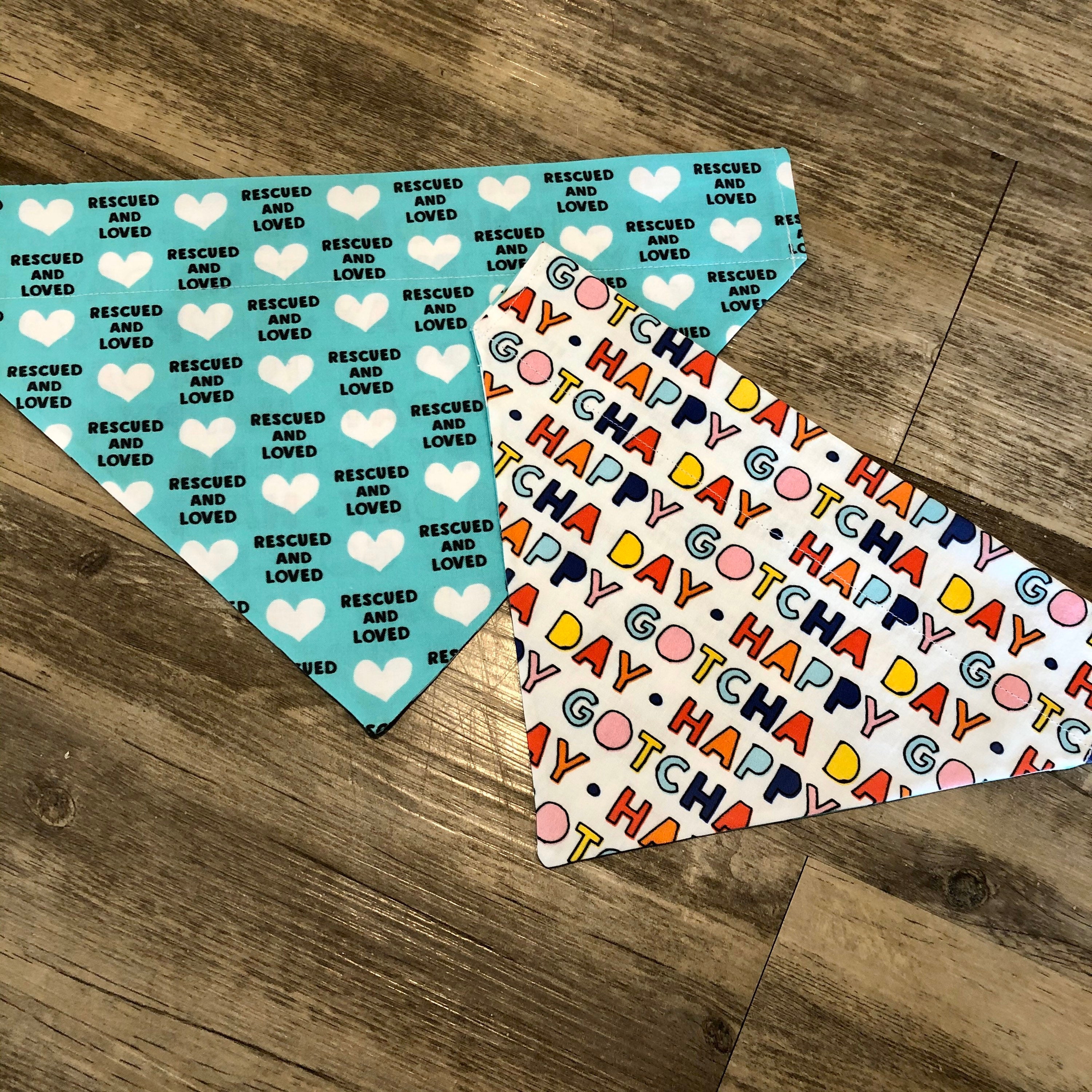 Rescue Dog Bandana - Reversible, Over the Collar, Cat Bandana, Gotcha…