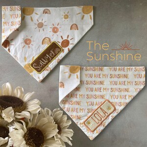 The Sunshine • Over The Collar Dog Bandana • Personalized & Reversible